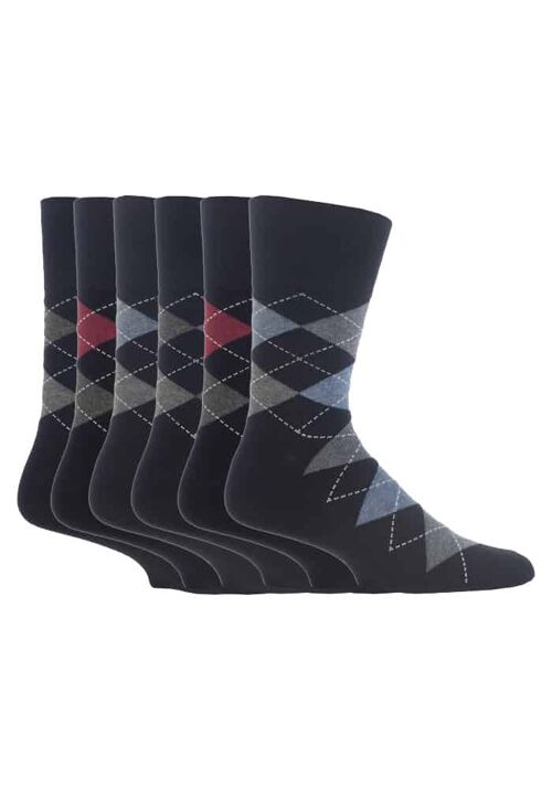 Men's Socks Bigfoot Honeycomb Top Cotton Rich Pack of 6 Size 12-14 UK (SOMRJ391214) (12-14 UK)