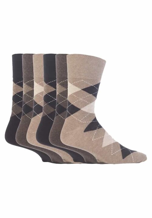 Men's Socks Bigfoot Honeycomb Top Cotton Rich Pack of 6 Size 12-14 UK (SOMRJ411214) (12-14 UK)
