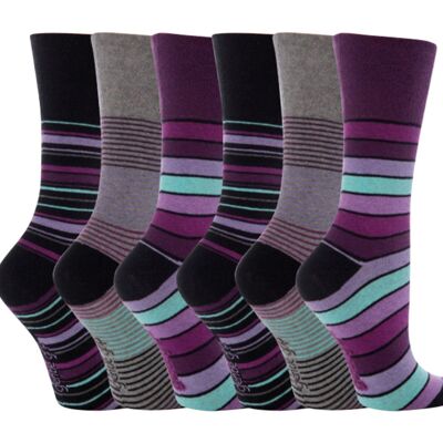 6 Pairs Ladies Gentle Grip Non Elastic Socks 4-8 UK (LGG10) (4-8 UK)