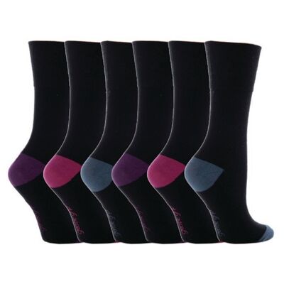 6 Paar Damensocken mit sanftem Griff, nicht elastisch, 4–8 UK (LGG11) (4–8 UK)