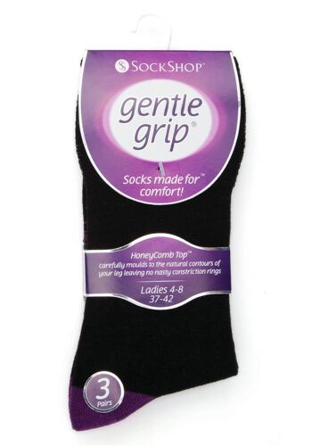 6 paires de chaussettes non élastiques pour femmes Gentle Grip 4-8 UK (LGG11) (4-8 UK) 2