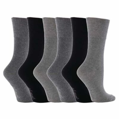 6 pares de calcetines no elásticos de agarre suave para mujer 4-8 UK (LGG12) (4-8 UK)