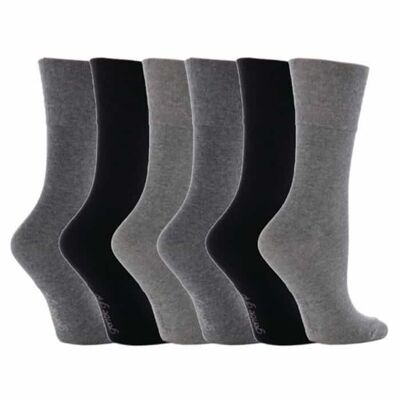 6 Paar Damensocken mit sanftem Griff, nicht elastisch, 4–8 UK (LGG12) (4–8 UK)