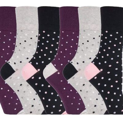 6 Paar Damensocken mit sanftem Griff, nicht elastisch, 4–8 UK (LGG133) (4–8 UK)