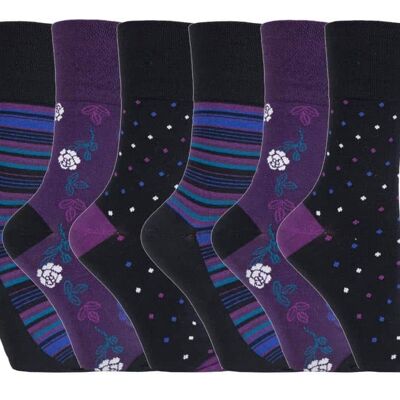 6 Paar Damensocken mit sanftem Griff, nicht elastisch, 4–8 UK (LGG138) (4–8 UK)