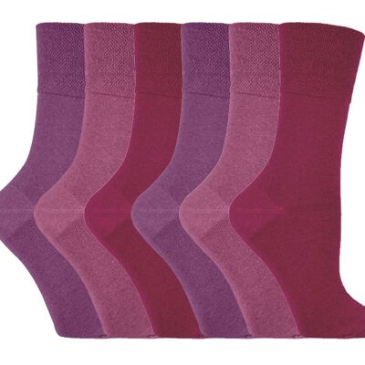 6 Pairs Ladies Gentle Grip Non Elastic Socks 4-8 UK (LGG15) (4-8 UK)