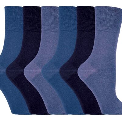 6 Pairs Ladies Gentle Grip Non Elastic Socks 4-8 UK (LGG16) (4-8 UK)
