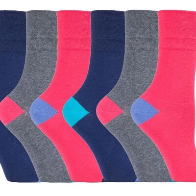 6 Paar Damensocken mit sanftem Griff, nicht elastisch, 4–8 UK (SOLRH187) (4–8 UK)