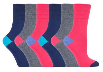 6 paires de chaussettes non élastiques pour femmes Gentle Grip 4-8 UK (SOLRH187) (4-8 UK) 1