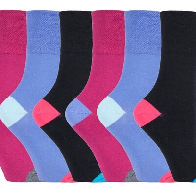 6 Paar Damensocken mit sanftem Griff, nicht elastisch, 4–8 UK (SOLRH188) (4–8 UK)