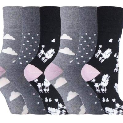 6 paires de chaussettes non élastiques Gentle Grip pour femmes 4-8 UK (SOLRH201) (4-8 UK)
