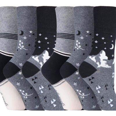 6 Pairs Ladies Gentle Grip Non Elastic Socks 4-8 UK (SOLRH203) (4-8 UK)