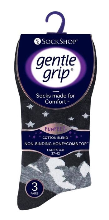6 paires de chaussettes non élastiques Gentle Grip pour femmes 4-8 UK (SOLRH203) (4-8 UK) 2