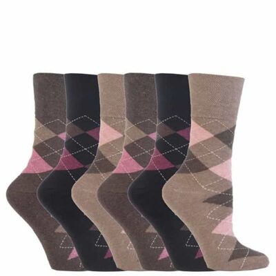 6 paires de chaussettes non élastiques pour femmes Gentle Grip 4-8 UK (LGG38) (4-8 UK)