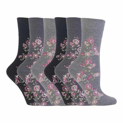 6 pares de calcetines no elásticos de agarre suave para mujer 4-8 UK (LGG45) (4-8 UK)
