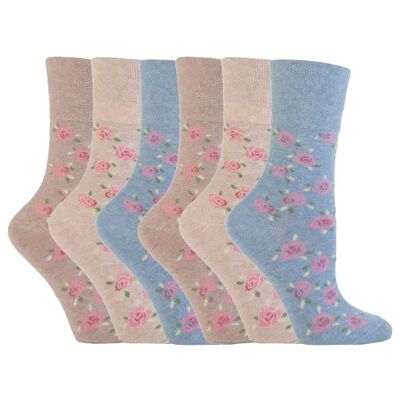 6 paires de chaussettes non élastiques pour femmes Gentle Grip 4-8 UK (LGG46) (4-8 UK)