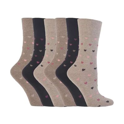 6 paires de chaussettes non élastiques pour femmes Gentle Grip 4-8 UK (LGG48) (4-8 UK)
