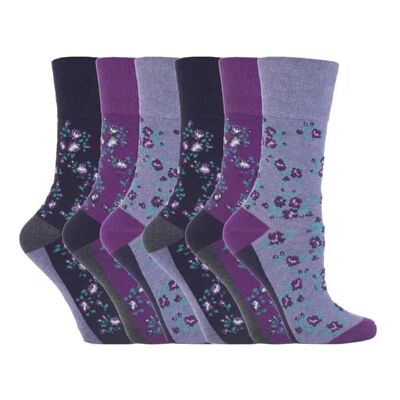 6 Paar Damensocken mit sanftem Griff, nicht elastisch, 4–8 UK (LGG57) (4–8 UK)