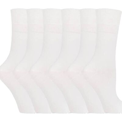 6 Pairs Ladies Gentle Grip Non Elastic Socks 4-8 UK (LGG67W) (4-8 UK)