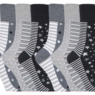 6 paires de chaussettes non élastiques pour femmes Gentle Grip 4-8 UK (LGG99) (4-8 UK)