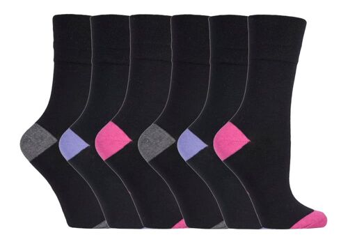 6 Pairs Ladies Gentle Grip Non Elastic Socks 4-8 UK (SOLRP07HT) (4-8 UK)