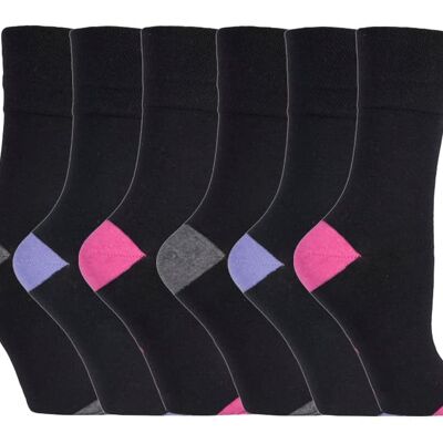 6 Paar Damensocken mit sanftem Griff, nicht elastisch, 4–8 UK (SOLRP07HT) (4–8 UK)