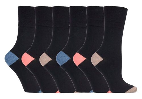 6 Pairs Ladies Gentle Grip Non Elastic Socks 4-8 UK (SOLRP08HT) (4-8 UK)