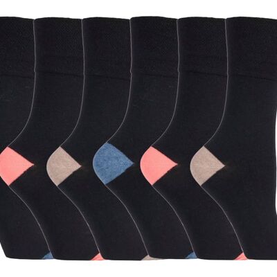 6 Pairs Ladies Gentle Grip Non Elastic Socks 4-8 UK (SOLRP08HT) (4-8 UK)