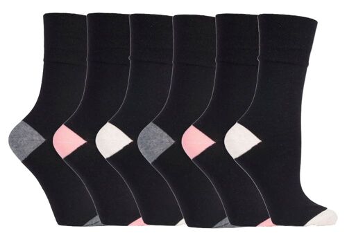 6 Pairs Ladies Gentle Grip Non Elastic Socks 4-8 UK (SOLRP09HT) (4-8 UK)