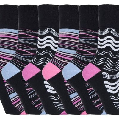 6 Pairs Ladies Gentle Grip Non Elastic Socks 4-8 UK (LGG100) (4-8 UK)