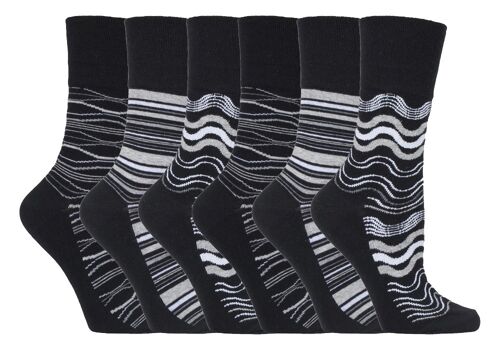 6 Pairs Ladies Gentle Grip Non Elastic Socks 4-8 UK (LGG101) (4-8 UK)