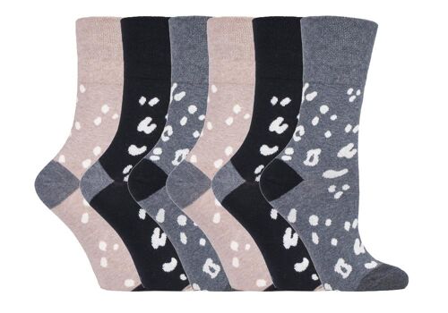 6 Pairs Ladies Gentle Grip Non Elastic Socks 4-8 UK (SOLRH194) (4-8 UK)