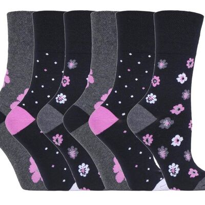 6 paires de chaussettes non élastiques pour femmes Gentle Grip 4-8 UK (SOLRH195) (4-8 UK)