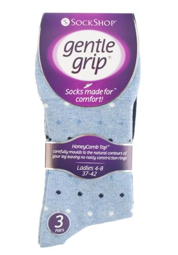 6 paires de chaussettes non élastiques pour femmes Gentle Grip 4-8 UK (LGG49) (4-8 UK) 2