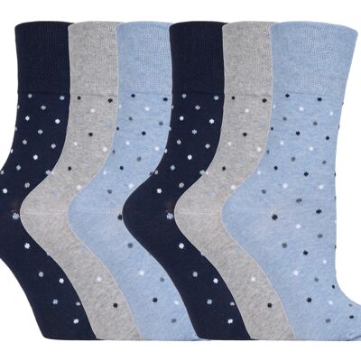 6 Pairs Ladies Gentle Grip Non Elastic Socks 4-8 UK (SOLRH141) (4-8 UK)