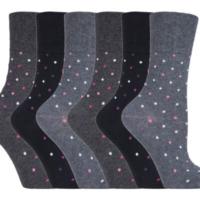 6 Paar Damensocken mit sanftem Griff, nicht elastisch, 4–8 UK (SOLRH143) (4–8 UK)