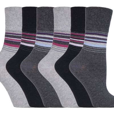 6 pares de calcetines no elásticos de agarre suave para mujer 4-8 UK (SOLRH149) (4-8 UK)