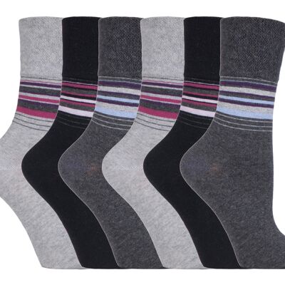 6 paires de chaussettes non élastiques Gentle Grip pour femmes 4-8 UK (SOLRH149) (4-8 UK)