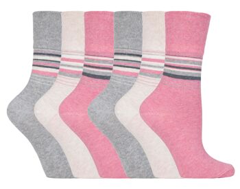 6 paires de chaussettes non élastiques pour femmes Gentle Grip 4-8 UK (SOLRH151) (4-8 UK) 1