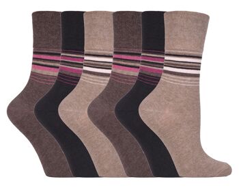 6 paires de chaussettes non élastiques pour femmes Gentle Grip 4-8 UK (SOLRH152) (4-8 UK) 1
