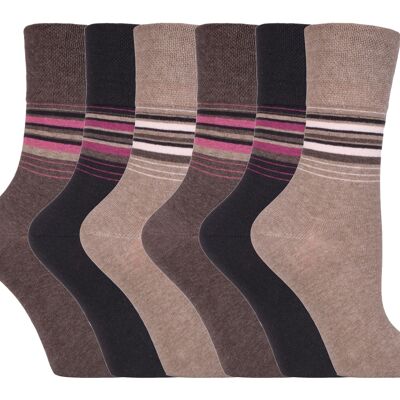 6 paires de chaussettes non élastiques pour femmes Gentle Grip 4-8 UK (SOLRH152) (4-8 UK)