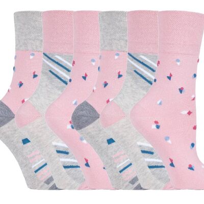 6 paires de chaussettes non élastiques Gentle Grip pour femmes 4-8 UK (SOLRH176) (4-8 UK)