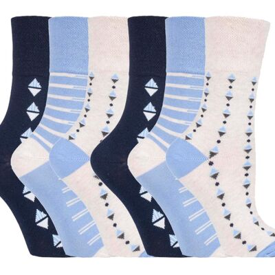 6 Pairs Ladies Gentle Grip Non Elastic Socks 4-8 UK (SOLRH178) (4-8 UK)