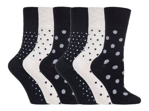 6 Pairs Ladies Gentle Grip Non Elastic Socks 4-8 UK (SOLRH179) (4-8 UK)