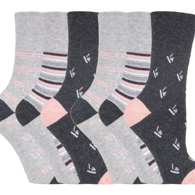 6 paires de chaussettes non élastiques pour femmes Gentle Grip 4-8 UK (SOLRH180) (4-8 UK)