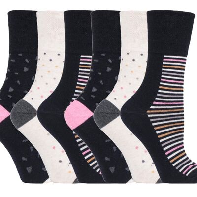 6 pares de calcetines no elásticos de agarre suave para mujer 4-8 UK (SOLRH206) (4-8 UK)