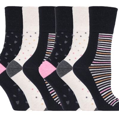 6 Paar Damensocken mit sanftem Griff, nicht elastisch, 4–8 UK (SOLRH206) (4–8 UK)