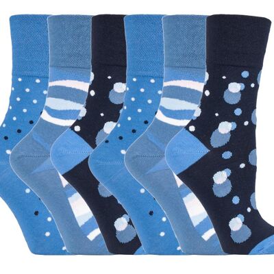 6 Pairs Ladies Gentle Grip Non Elastic Socks 4-8 UK (SOLRH207) (4-8 UK)