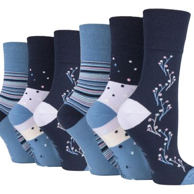 6 Paar Damensocken mit sanftem Griff, nicht elastisch, 4–8 UK (SOLRH215G3-X6) (4–8 UK)