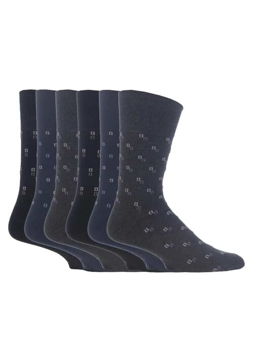 6 Pairs Mens Gentle Grip Non Elastic Socks 6-11 UK (MGG43) (6-11 UK)